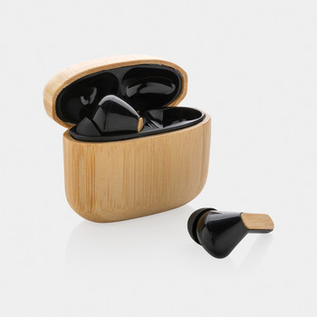 TWS-Kopfhörer aus recyceltem Kunststoff und Bambus